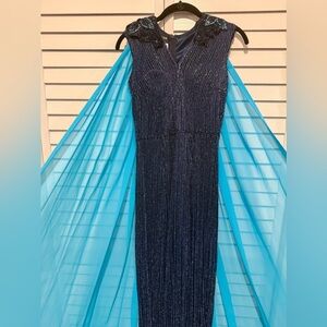 Elegant Navy Blue Sleeveless Jumpsuit